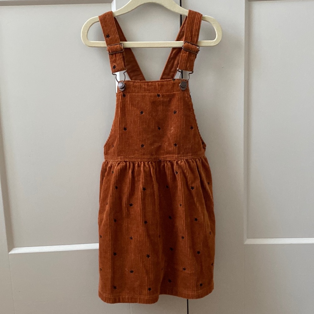 NWT Zara 4/5T Brown Corduroy Overall Skirt-Dress